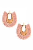 Tassel & Wood Fringe gold tone Earrings