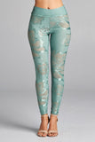 Lace flower pattern leggings