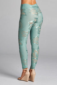 Lace flower pattern leggings