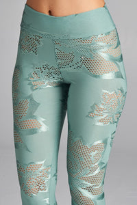 Lace flower pattern leggings